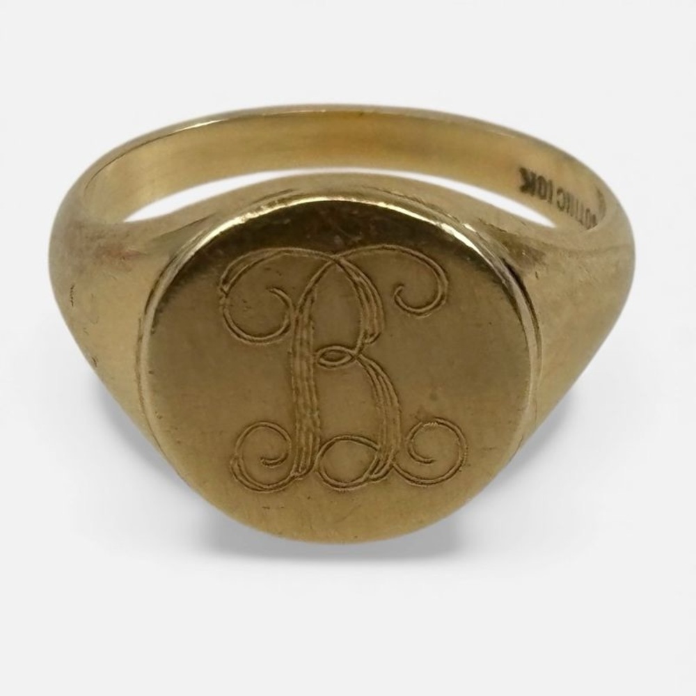 Gold Monogrammed Ring
